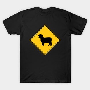 Sheep Warning Sign T-Shirt